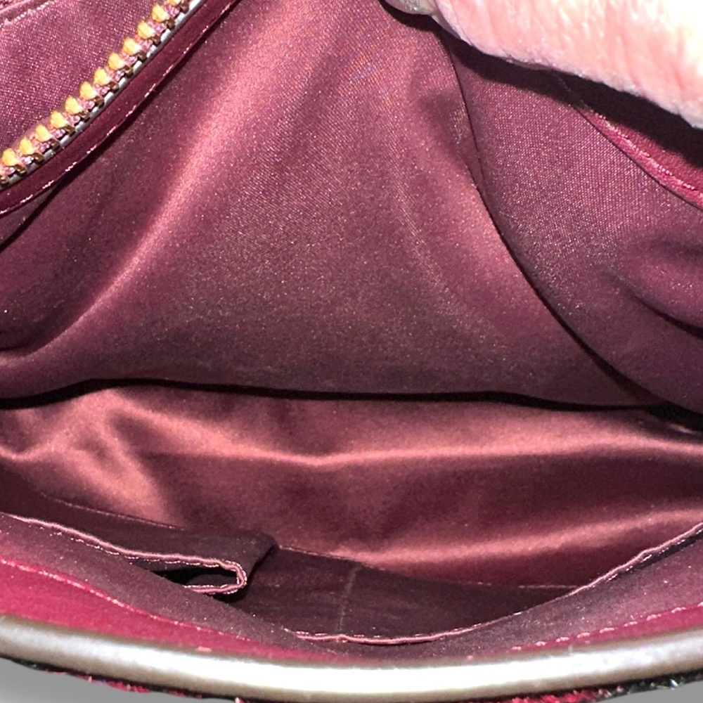 Coach Park Hair Calf Turnlock Flap Satchel Bag Leopard Oxblood Burgundy 2013 - Picture 9 of 11